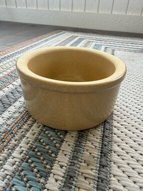 RRP Co Robinson Ransbottom Roseville Ohio Vintage Stoneware Dog Dish made in USA